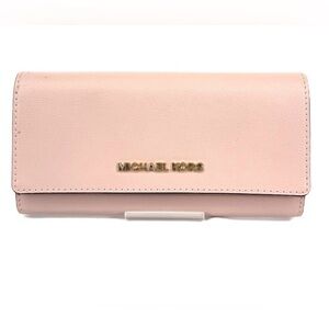 MK Michael Kors Jet Set Pink Leather
Wallet Large